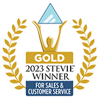 2023 gold stevie winner for sales and customer service